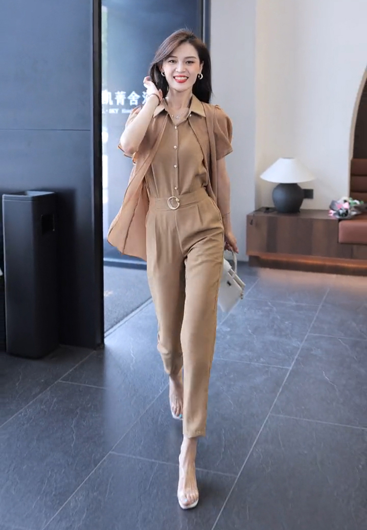Western style Casual fashion Pseudo-two tops a set