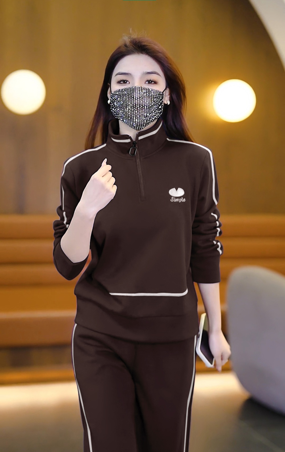 Spring and autumn sportswear hoodie 2pcs set for women