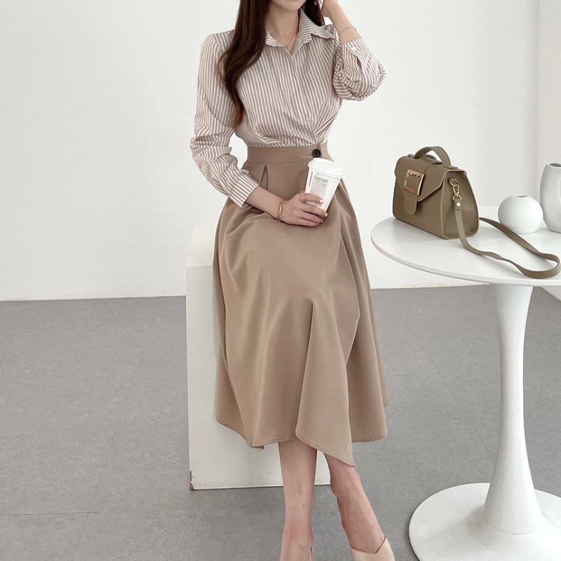 Korean style splice shirt temperament fashion dress
