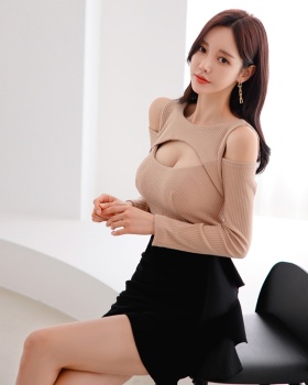 Strapless mixed colors spring sexy slim dress