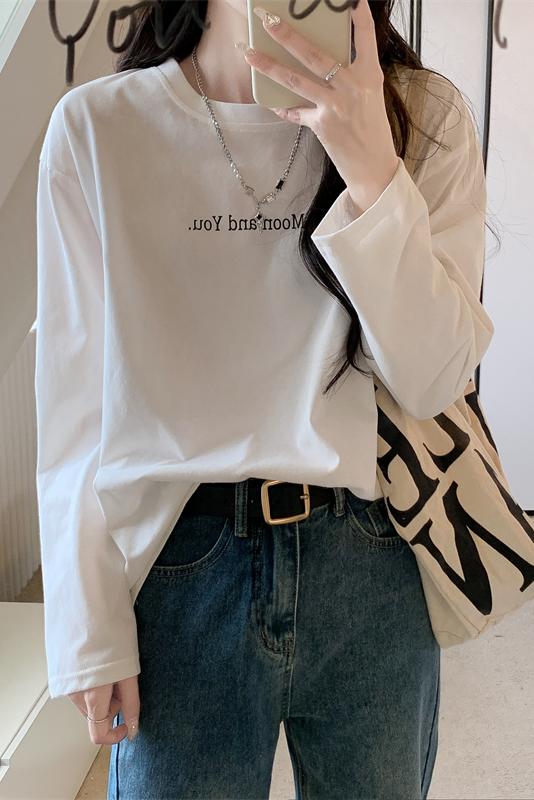 Spring loose T-shirt white student tops