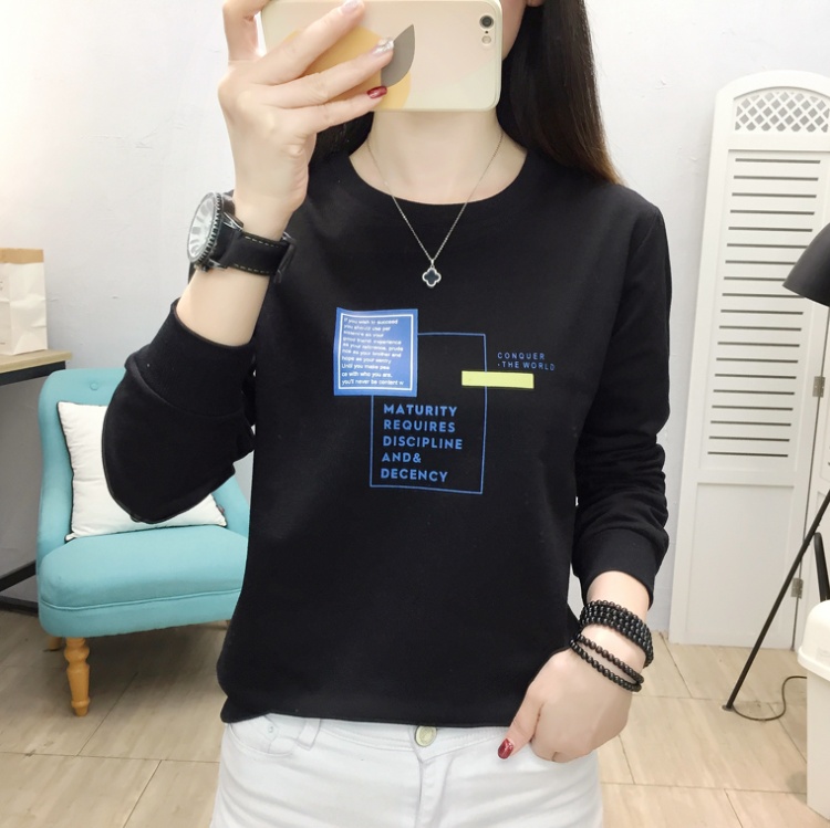Maiden printing round neck hoodie student long sleeve T-shirt