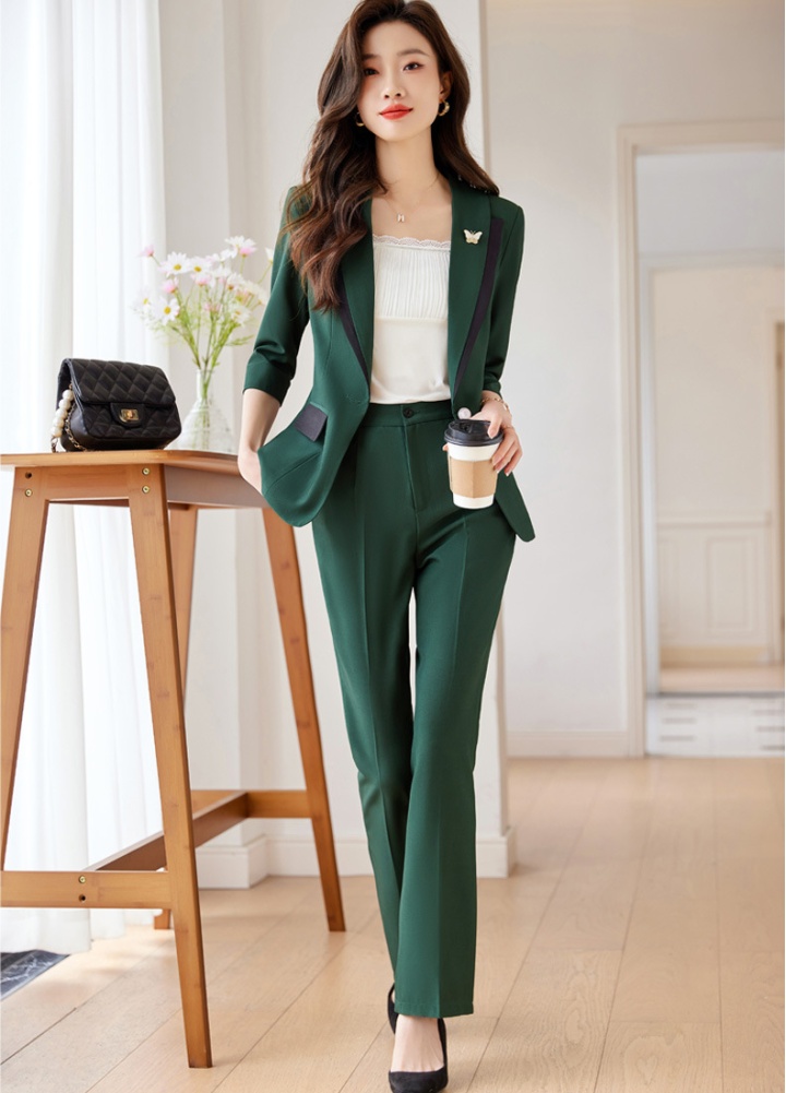 Short sleeve fashion coat temperament business suit a set