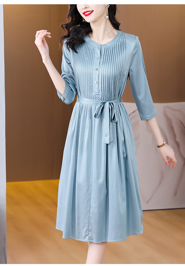 Pinched waist spring and summer ladies dress for women