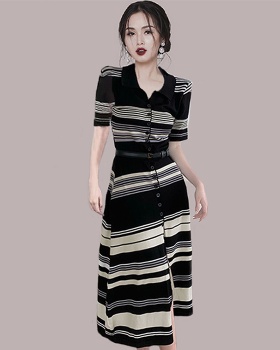 Unique temperament summer stripe dress for women