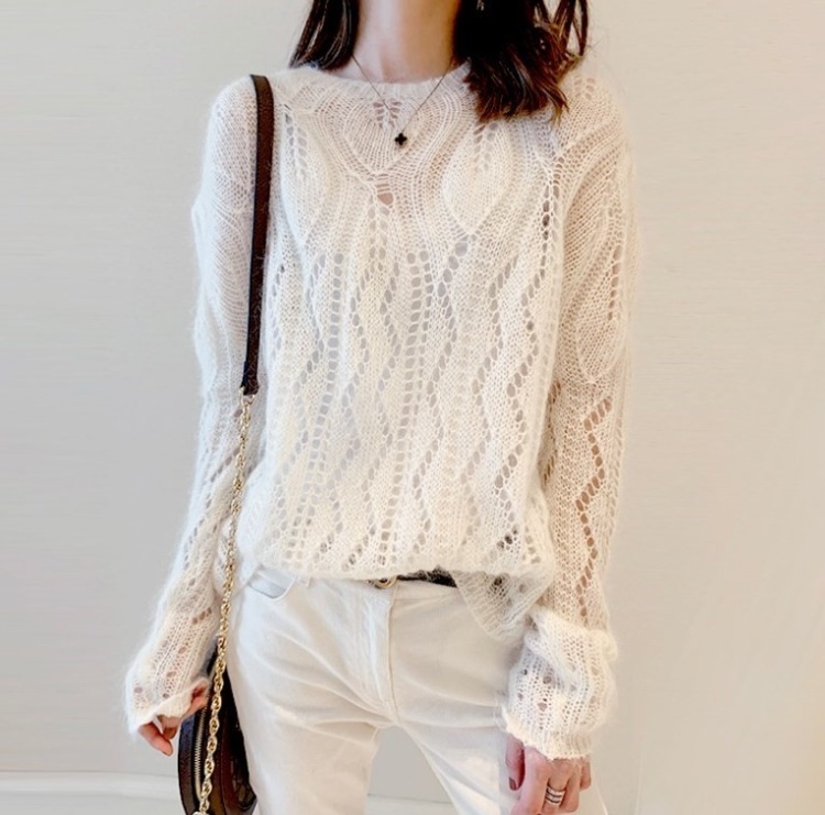 Spring and autumn hollow loose thin sweater