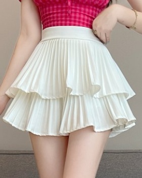 Pleated high waist skirt spring and summer cake short skirt