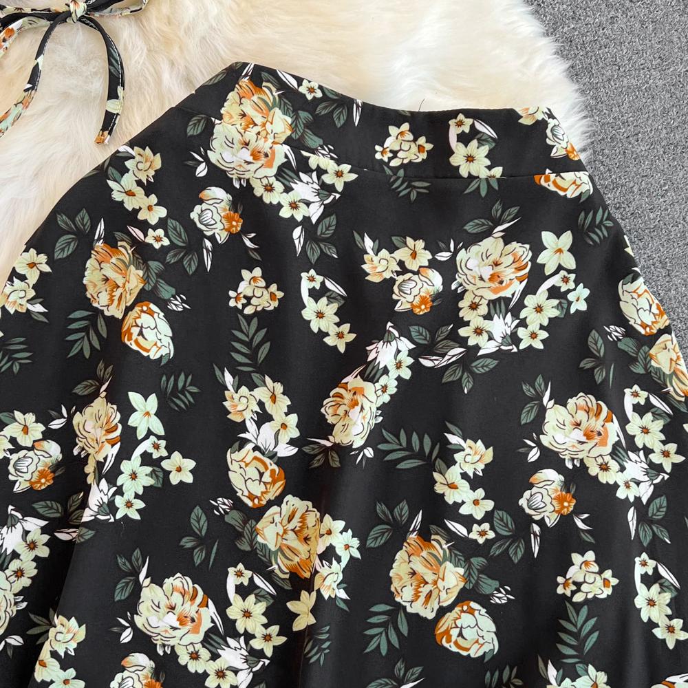 Short sleeve skirt retro tops 2pcs set for women