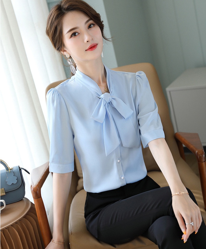 Short sleeve profession tops thin shirt for women