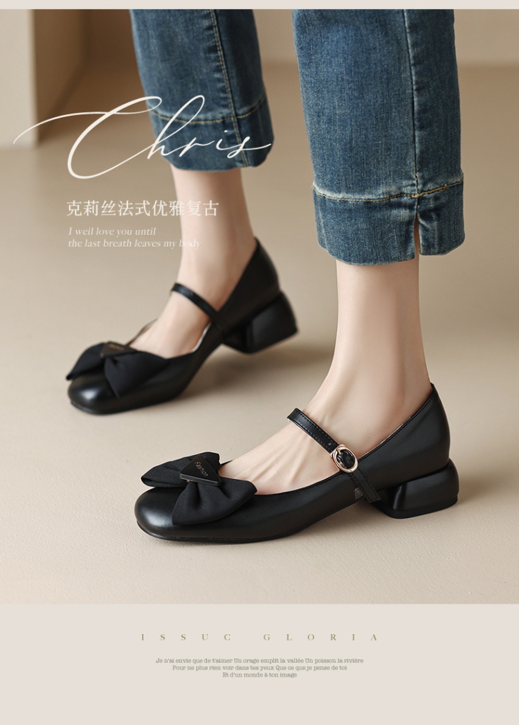 Bow low shoes large yard leather shoes for women