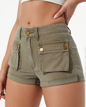 European style fashion pure short jeans for women