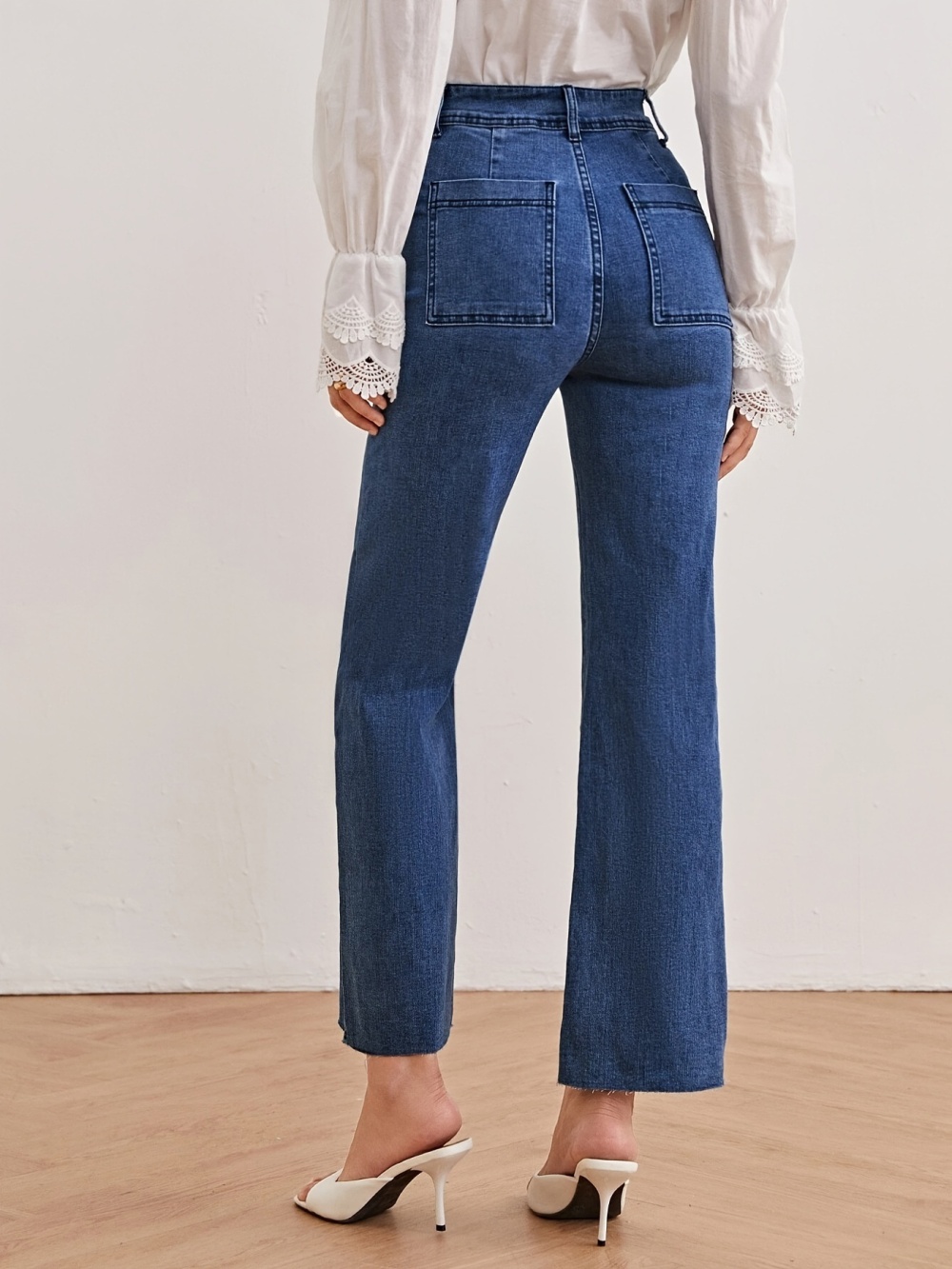 Pocket fashion pants pure jeans for women