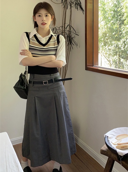 Spring and summer skirt splice shirt for women