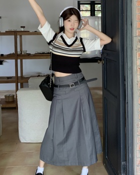 Spring and summer skirt splice shirt for women