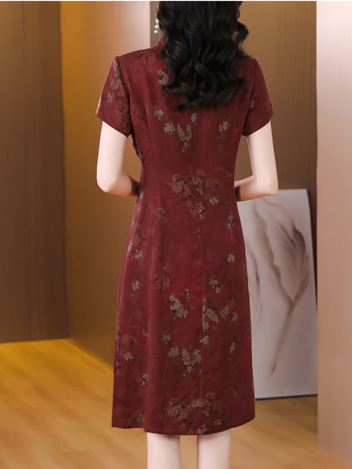 Summer colors cheongsam silk real silk dress for women