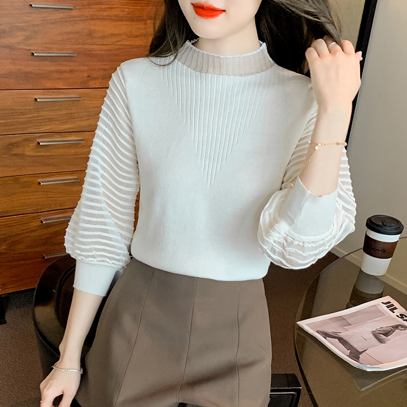 Hollow gauze tops spring and summer sweater for women