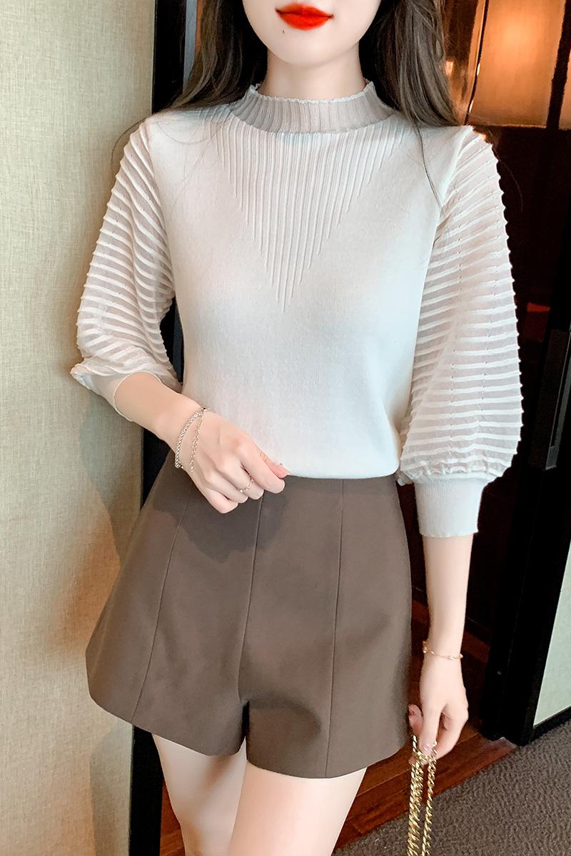 Hollow gauze tops spring and summer sweater for women