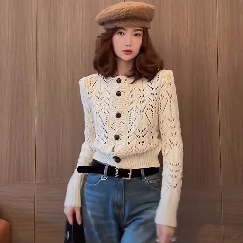 Hollow spring tops unique crochet sweater