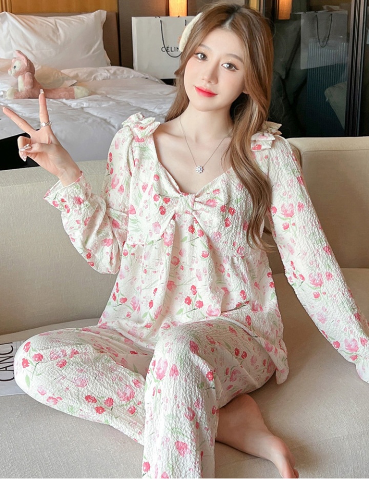 Bubble pajamas wears outside long pants for women