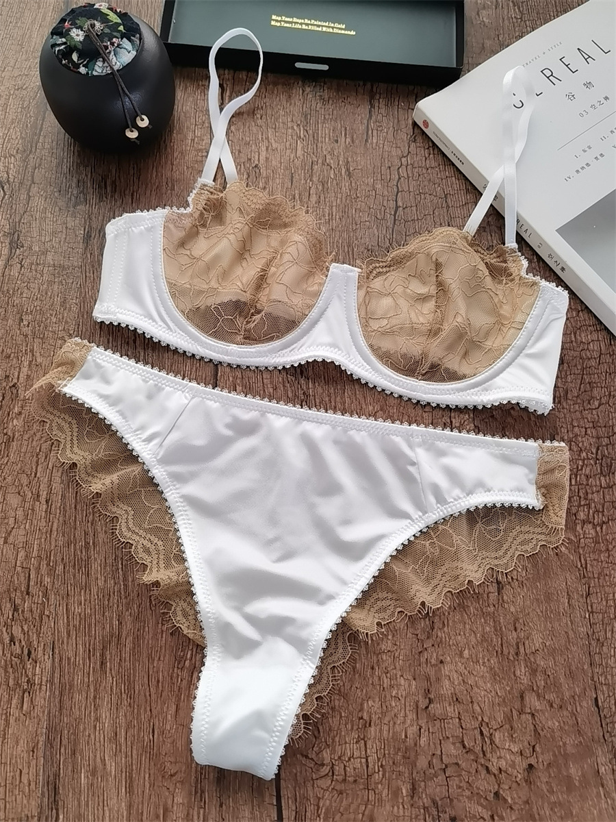 Very thin big chest Bra France style underwear a set for women