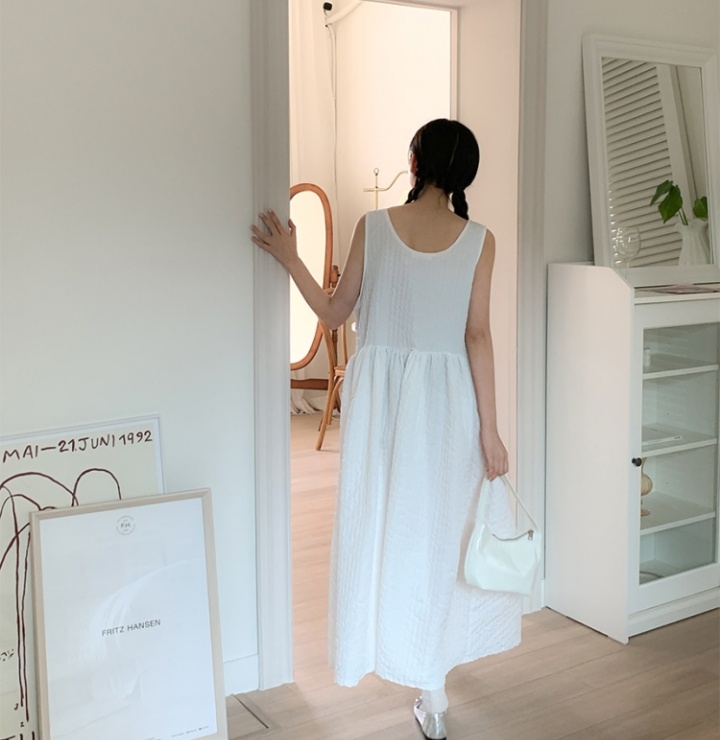 Refreshing simple bubble summer Korean style sleeveless dress