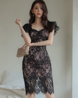 Spring and summer elegant Korean style lace fashion dress