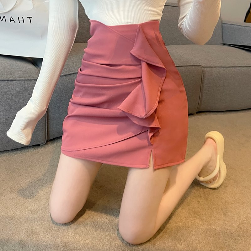 Fold short skirt high waist skirt for women