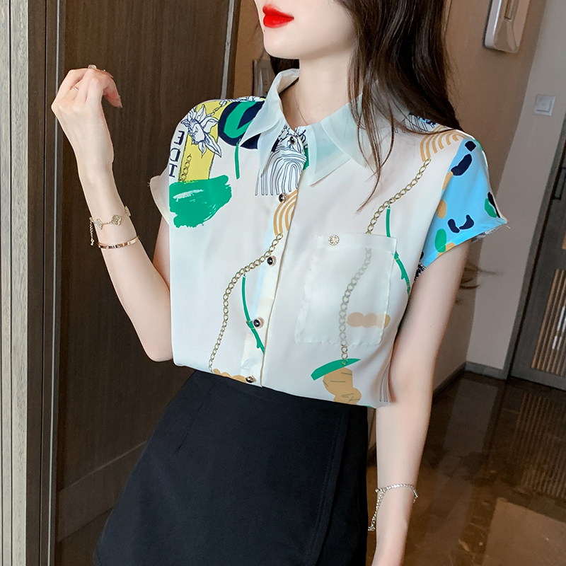 Summer printing shirt Korean style short sleeve tops