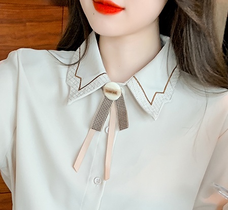 Sweet spring and autumn shirt white tops for women