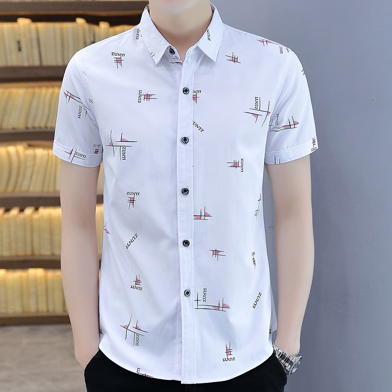 Summer Korean style fashion short sleeve shirt for men