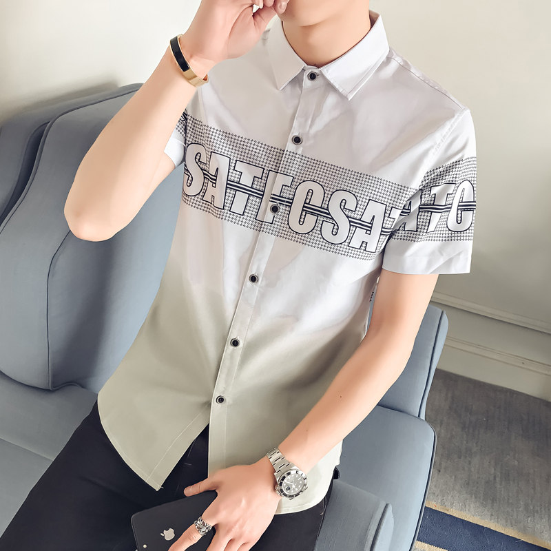 Fashion summer Korean style short sleeve shirt for men