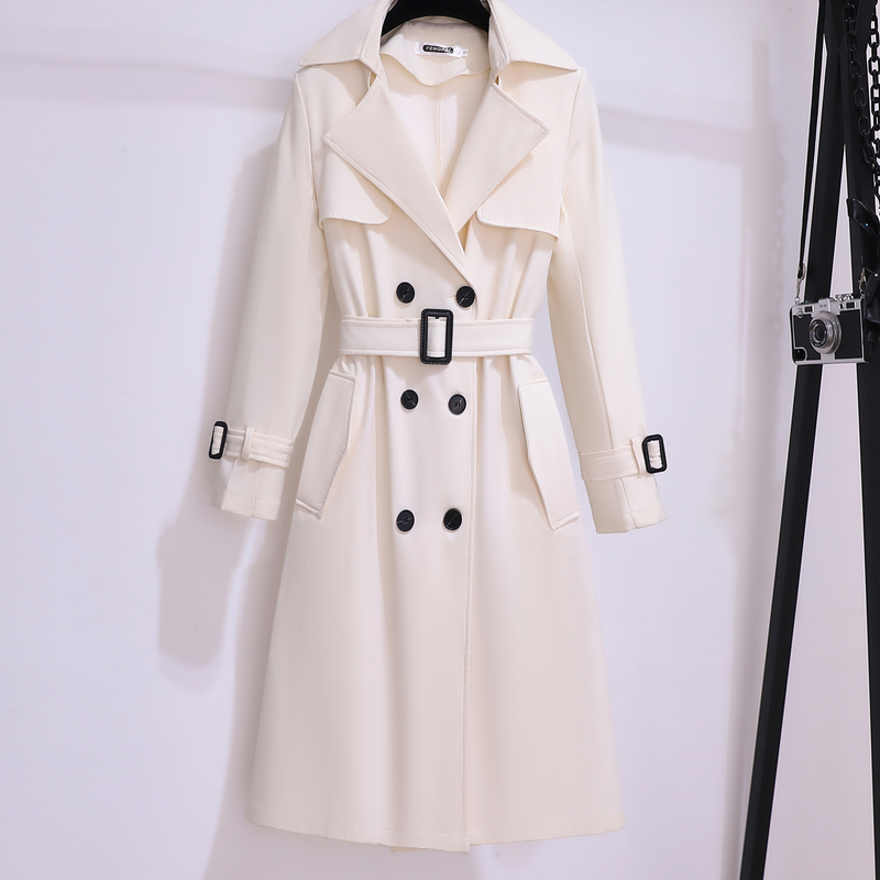 British style long spring and autumn loose exceed knee coat