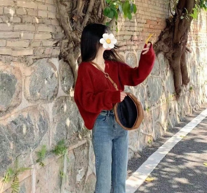 Lazy retro tops knitted sweater for women