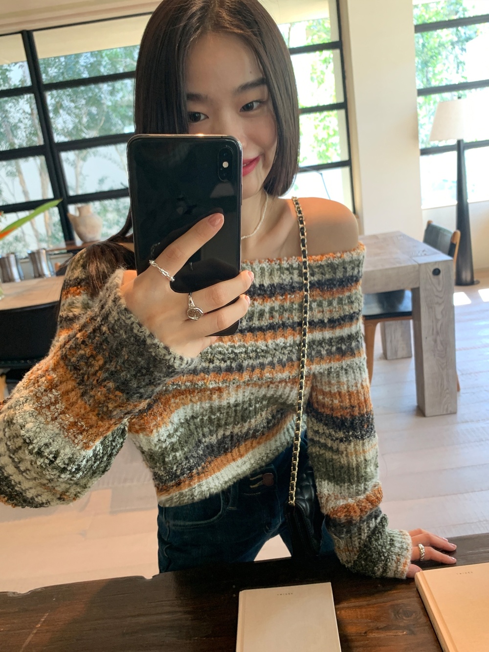 Strapless colors sweater spring clavicle for women