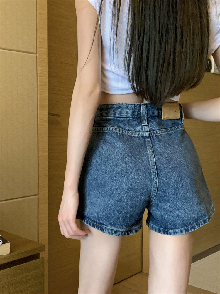 Slim all-match simple pocket short jeans