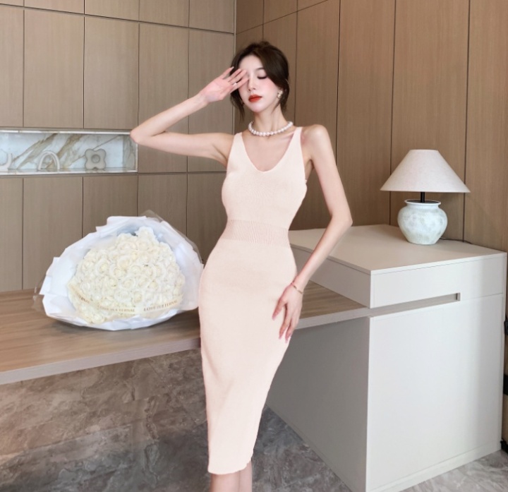 Halter France style retro summer sexy bottoming dress