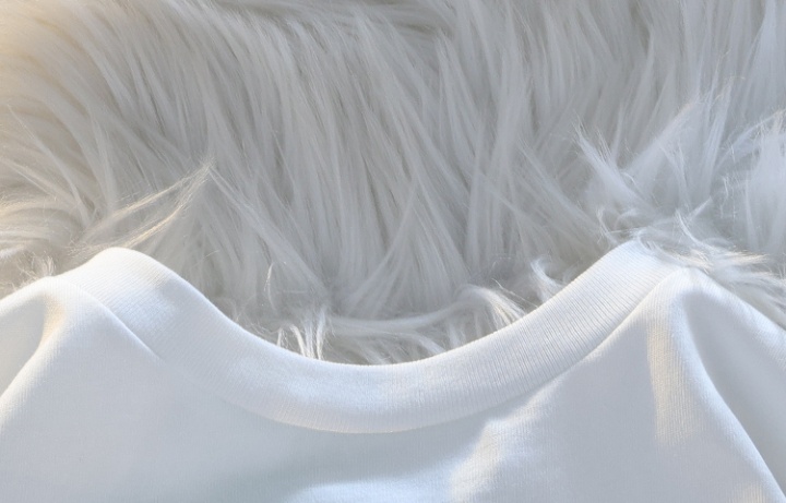 Pure cotton flocking short sleeve T-shirt for women