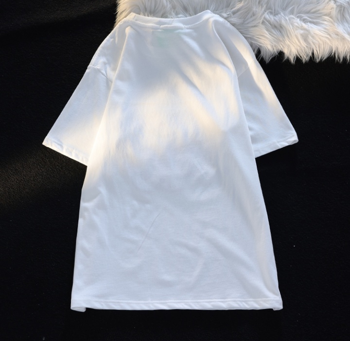 Quality pure cotton short sleeve flocking T-shirt