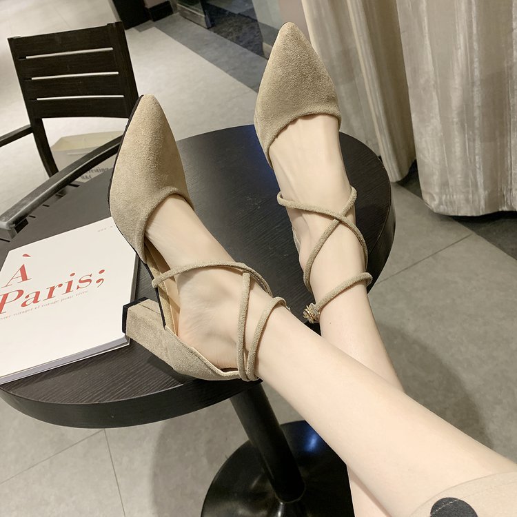 Pointed fashion spring fine-root sandals for women