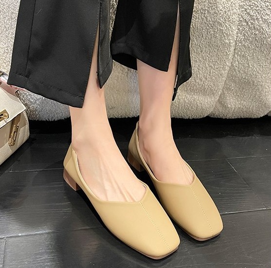 Pointed Korean style shoes spring low flattie