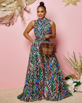 Printing sexy wide leg European style jumpsuit