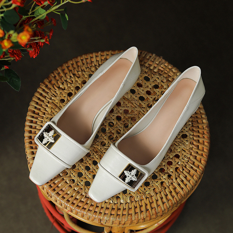Fashion small square head shoes thick high-heeled shoes