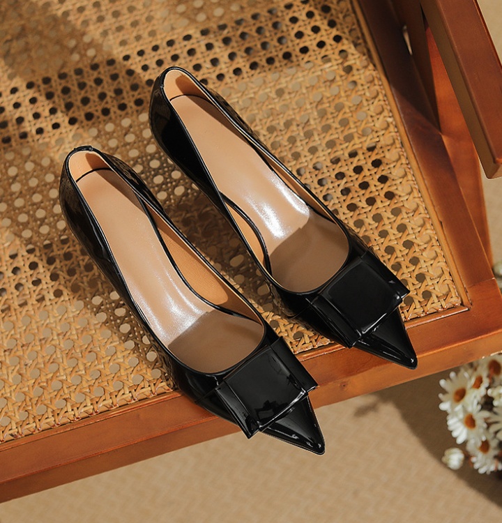 Spring pointed shoes four seasons pure high-heeled shoes