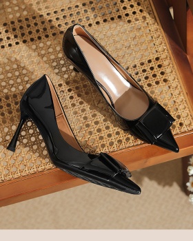 Spring pointed shoes four seasons pure high-heeled shoes