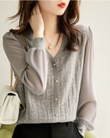 Spring and summer jacquard hollow wool lace sweater