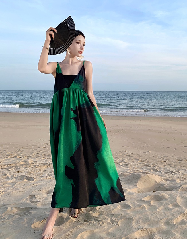Sandy beach summer long dress seaside dress for women