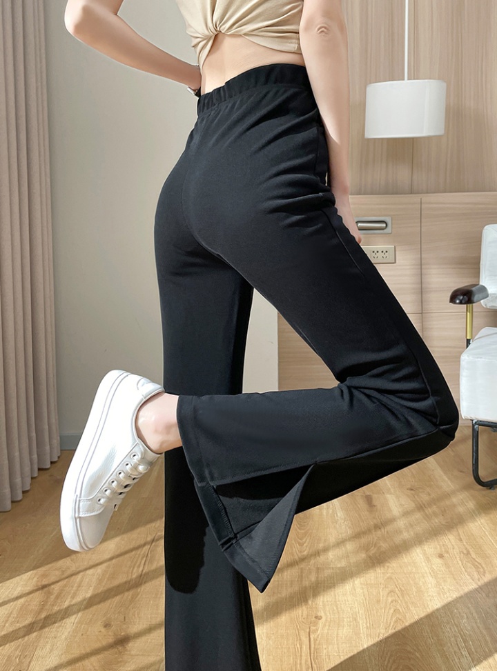 Elasticity split wide leg pants high waist pants for women
