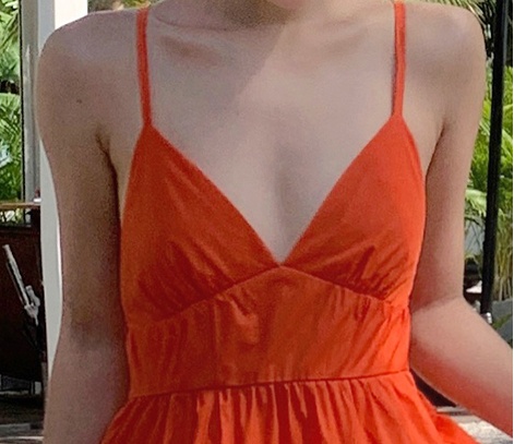 Travel vacation seaside dress beautiful orange beach dress