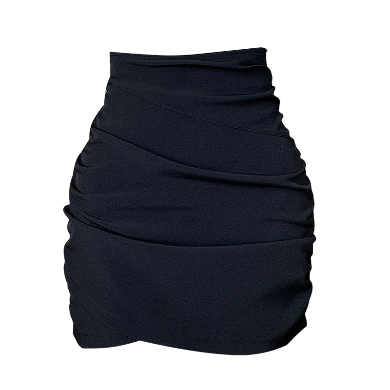 High waist slim skirt irregular short skirt