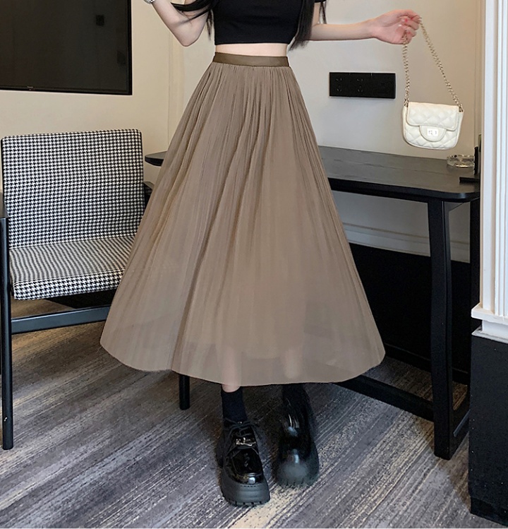 Drape slim high waist pleated skirt for women